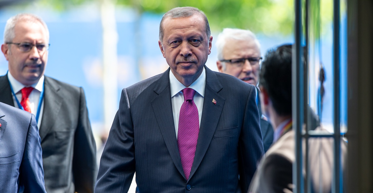 President Recep Tayyip Erdogan of Turkey arrives at NATO meeting. Source: NATO / https://t.ly/v5cBS